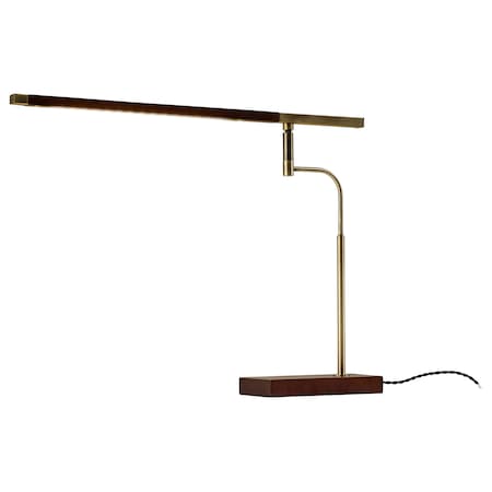Adesso 3046-15 Barrett LED Desk Lamp, 16.5-28.5 in., 7W, Walnut Finish, 1 Table Lamp